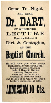 Item #22000870 Broadside Promoting Lecture on Disease, Contagion, and Public Health