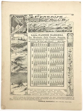Booklet Advertising Performances by Child Prodigy Fannie Naegeli -Pianist, Organist, Autoharp, Vocalist & Elocutionist.