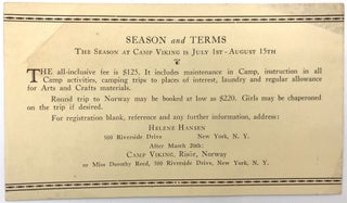Advertising Pamphlet for Camp Viking - Norwegian Girls Camp for American Girls