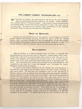 Early Telephone History Sales and Marketing Ephemera - Instructions and Trade Catalog