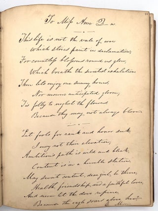 Friendship Album of Anna Quinn with Original Artwork, Calligraphy, and Holographic Will