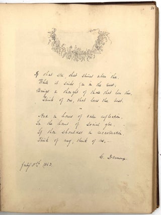 Friendship Album of Anna Quinn with Original Artwork, Calligraphy, and Holographic Will