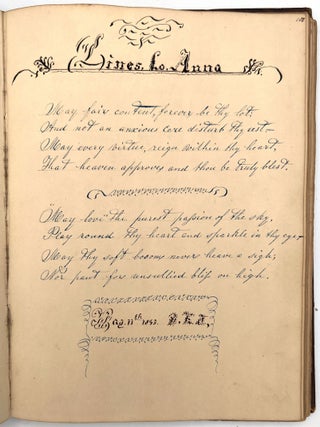 Friendship Album of Anna Quinn with Original Artwork, Calligraphy, and Holographic Will
