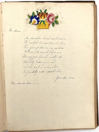 Friendship Album of Anna Quinn with Original Artwork, Calligraphy, and Holographic Will