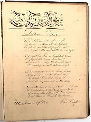 Friendship Album of Anna Quinn with Original Artwork, Calligraphy, and Holographic Will