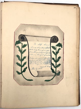 Friendship Album of Anna Quinn with Original Artwork, Calligraphy, and Holographic Will