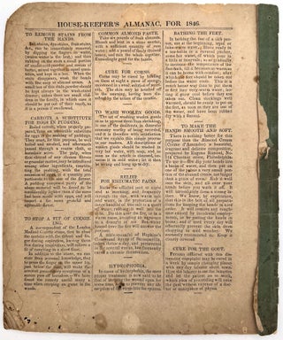 Turner's Improved House-Keeper's Almanac, and Family Receipt Book for the Year of Our Lord, 1846, the 70th of American Independence.