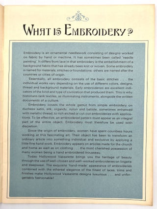 "The Embroidery Story" and "The Lace Story"