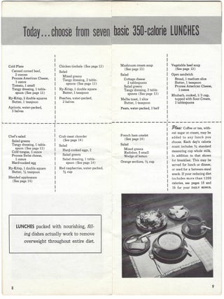Group of Eight (8) Items Related to Women's Weight Loss and Dieting in the United States, 1939-c.1970