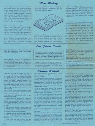 Group of Eight (8) Items Related to Women's Weight Loss and Dieting in the United States, 1939-c.1970