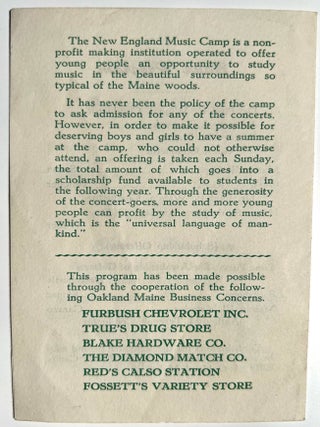 New England Music Camp Ephemera