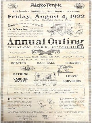 Item #22006905 Aleppo Shriners - 1922 Meeting and Annual Outing Two-Sided Promotional Poster