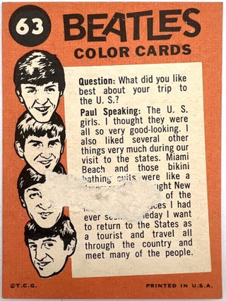 "C'mon Luv!" -- Collection of Beatles Trading Cards in Handmade Album