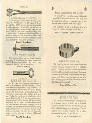 Bush's Watchmakers Catalogue Circular featuring Self- Generating Gas Blow-Pipe Lamp