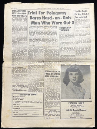"GIRL PEDDLES LOVE ON FLY" -- Four (4) Issues of the Scandal Sheet "Mid-Town Journal", 1950-1953