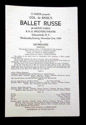 Ballets Russes de Monte Carlo Program