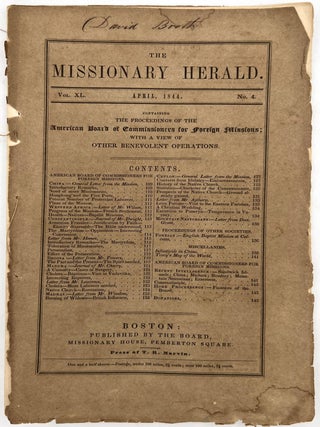 The Missionary Herald Vol. XL, Nos. 4, 6, and 7