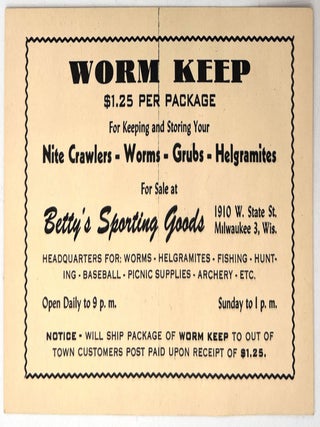 Printed Advertising Card for Betty's Sporting Goods