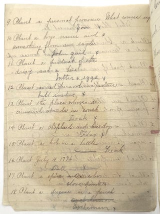Handmade Manuscript "Seed Catalogue" -- Twenty-Five (25) Handwritten Horticulture Riddles