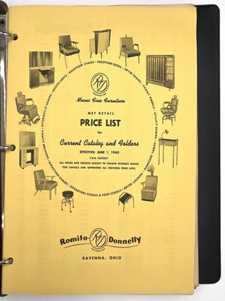1960 Beauty Salon Equipment and Furniture Trade Catalogs with Sixty (60) Samples of Vinyl Upholstery and Laminate