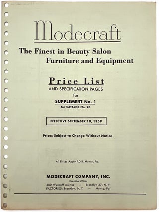 1960 Beauty Salon Equipment and Furniture Trade Catalogs with Sixty (60) Samples of Vinyl Upholstery and Laminate