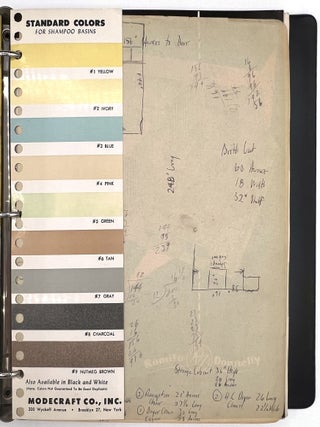 1960 Beauty Salon Equipment and Furniture Trade Catalogs with Sixty (60) Samples of Vinyl Upholstery and Laminate