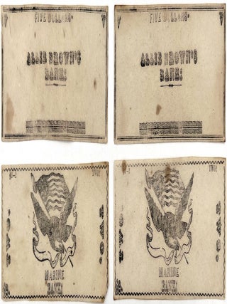 Item #23000442 Early 19th-century American Private Currency -- Four (4) Paper Bills