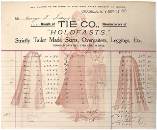 Item #23000680 Tie Co. Illustrated Billhead - Skirts and Overgaiters