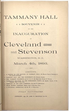 Tammany Hall Souvenir of the Inauguration of Cleveland and Stevenson