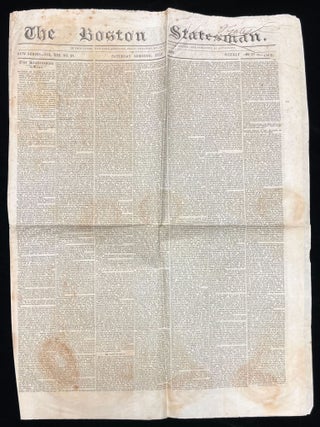 Item #23000839 The Boston Statesman Vol. XIII, No. 27 -- Discussions of Slavery and Abolition...