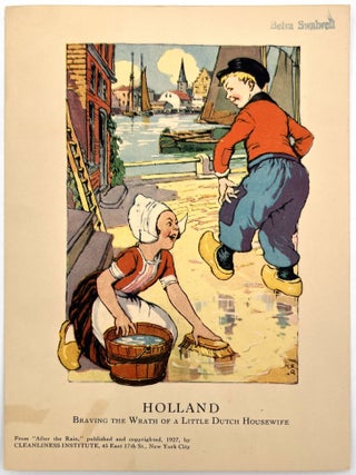 Eight (8) Illustrated Cards for Teaching Hygiene and International Friendship, Tolerance