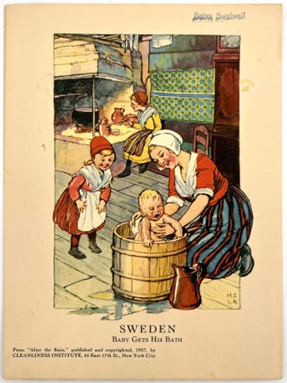 Eight (8) Illustrated Cards for Teaching Hygiene and International Friendship, Tolerance