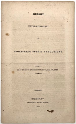 Item #23000948 Report on the Expediency of Abolishing Public Executions