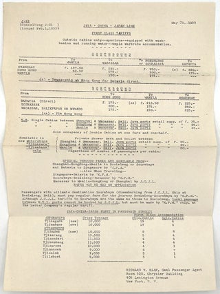 Java-China-Japan Lijn Revised Sailings 1933