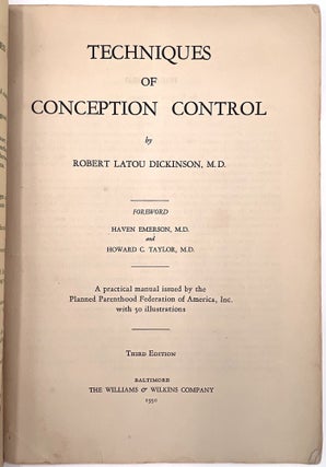 Item #23001247 Techniques of Conception Control. R. L. Dickinson