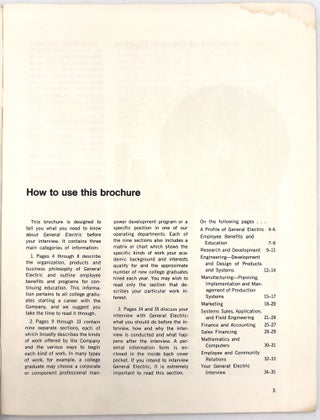 Careers at General Electric -- Five (5) Publications Courting Young Talent, 1956-1968