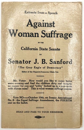 Item #23001428 Extract from a Speech Against Woman Suffrage in the California State Senate by...