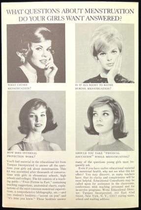Women's Health Education for Teen Girls Furnished by Tampax, 1959-1968