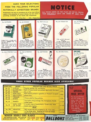 1960s Leaflet Advertising Prophylactics and Novelty Gifts