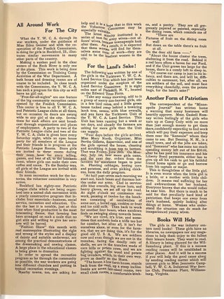Four (4) Items Relating to the War Work Council of the Y.W.C.A in 1918