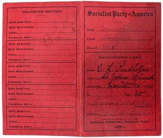 Item #23005329 Socialist Party of America Membership Card -- Clarissa L. Pendleton