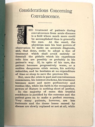 Considerations Concerning Convalescence