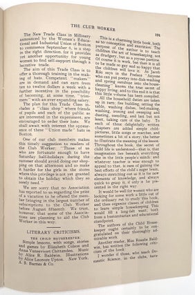 The Club Worker: Published by the National League of Woman Workers, Vol. V, Nos. 8-9