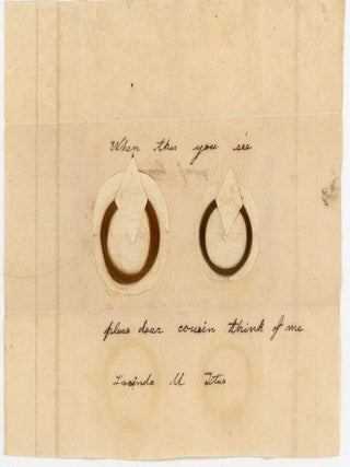 Item #23014235 Keepsake - Rings of Hair with Remember Me message. Lucinda M. Titus