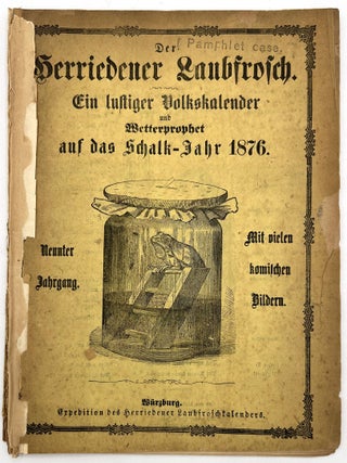 "Der Herriedener Laubfrosch" ("The Herrieden tree frog") -- Whimsical Folk Almanac with Anthropomorphized Frog