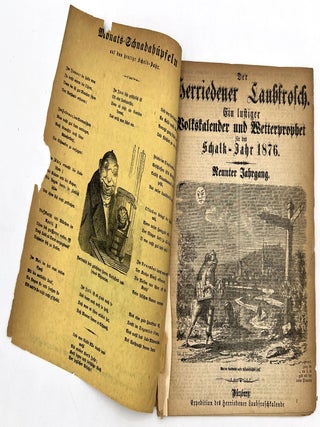 "Der Herriedener Laubfrosch" ("The Herrieden tree frog") -- Whimsical Folk Almanac with Anthropomorphized Frog
