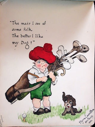 Friendship Album for Mabel Cavalier with sentiments and 22 plus full page drawings, watercolors and novelties