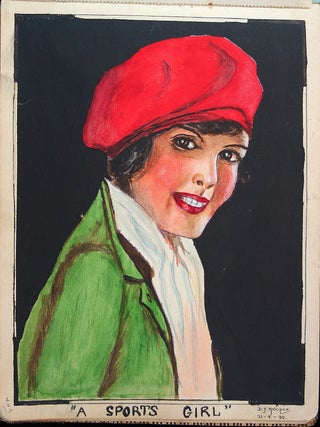 Friendship Album for Mabel Cavalier with sentiments and 22 plus full page drawings, watercolors and novelties