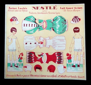 Item #23017100 Uncut 2 Sided Adv. Paper Doll Nestle Products- French - Art Deco 1930s