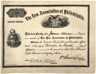 Item #23026884 Engraved Law Association of Philadelphia Member Certificate